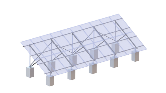 2x10 88m / S Struktur Pemasangan Aluminium Surya Sistem Tanah PV Tanpa Bingkai
