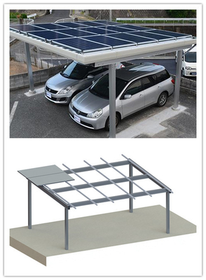Sistem Pemasangan PV Surya Fotovoltaik Tempat Parkir Aluminium Carport CPT Kekuatan Tinggi
